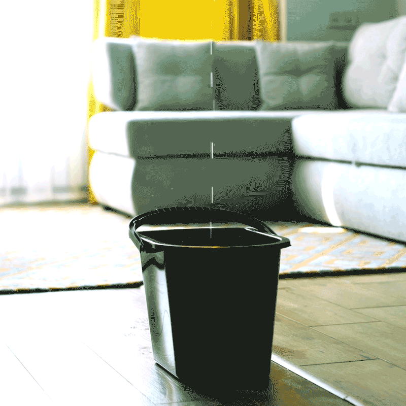 Water dripping on bucket